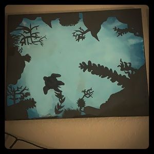 Turtle in deep blue sea